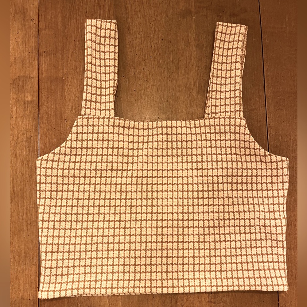 Checkered Knot Crop Top